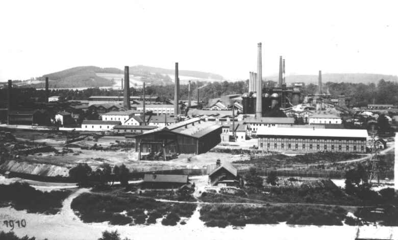 Moravia steel fabrika historické foto
